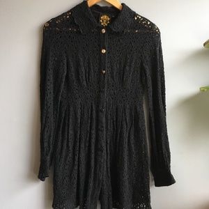 🚫 Sheer Black Vintage Lace Dress